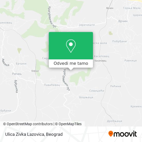 Ulica Zivka Lazovica mapa