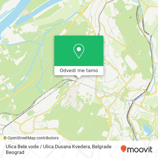 Ulica Bele vode / Ulica Dusana Kvedera mapa