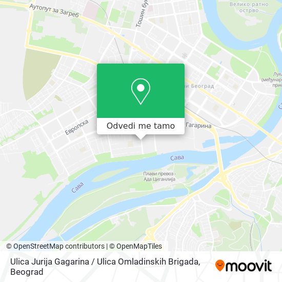 Ulica Jurija Gagarina / Ulica Omladinskih Brigada mapa