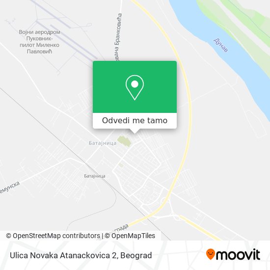 Ulica Novaka Atanackovica 2 mapa