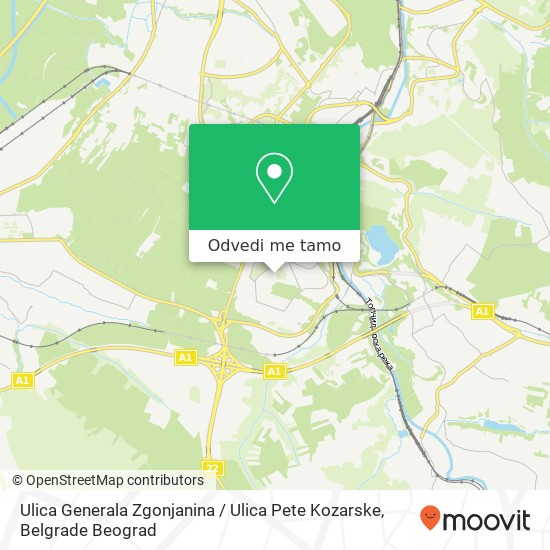 Ulica Generala Zgonjanina / Ulica Pete Kozarske mapa