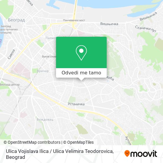 Ulica Vojislava Ilica / Ulica Velimira Teodorovica mapa