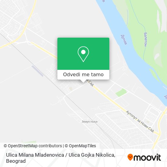 Ulica Milana Mladenovica / Ulica Gojka Nikolica mapa