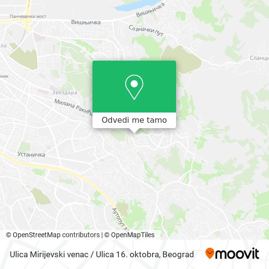 Ulica Mirijevski venac / Ulica 16. oktobra mapa