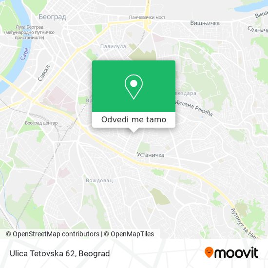 Ulica Tetovska 62 mapa