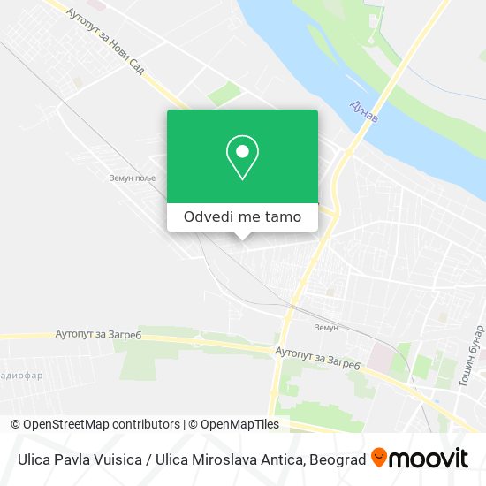 Ulica Pavla Vuisica / Ulica Miroslava Antica mapa