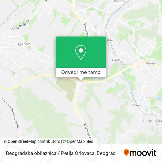 Beogradska obilaznica / Petlja Orlovaca mapa