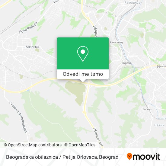 Beogradska obilaznica / Petlja Orlovaca mapa