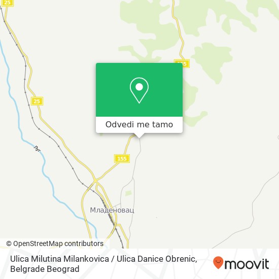 Ulica Milutina Milankovica / Ulica Danice Obrenic mapa