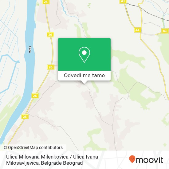 Ulica Milovana Milenkovica / Ulica Ivana Milosavljevica mapa