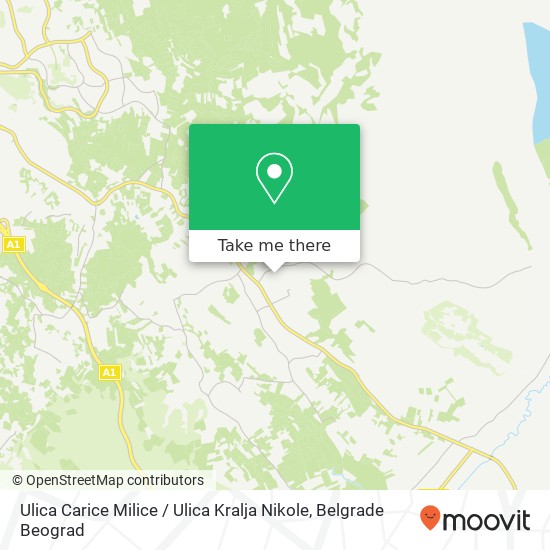 Ulica Carice Milice / Ulica Kralja Nikole mapa