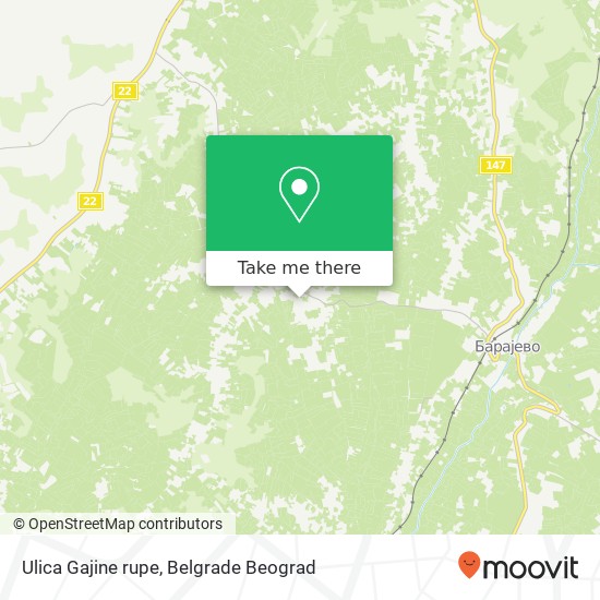 Ulica Gajine rupe mapa