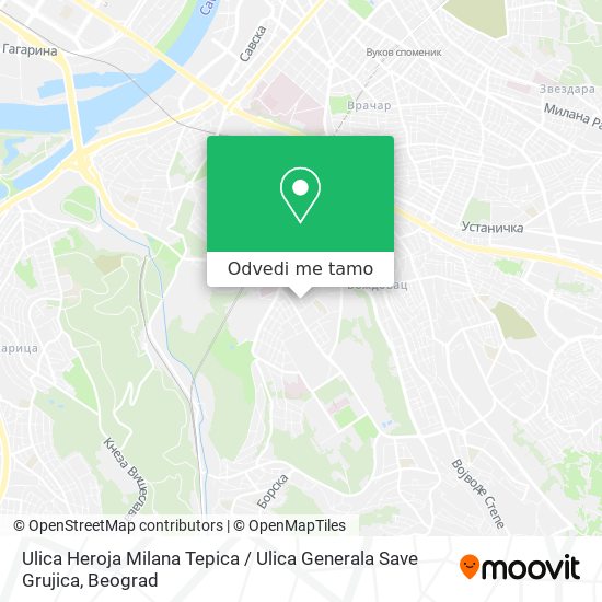 Ulica Heroja Milana Tepica / Ulica Generala Save Grujica mapa