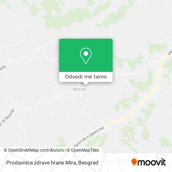 Prodavnica zdrave hrane Mira mapa