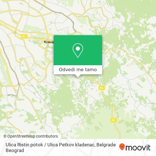 Ulica Ristin potok / Ulica Petkov kladenac mapa