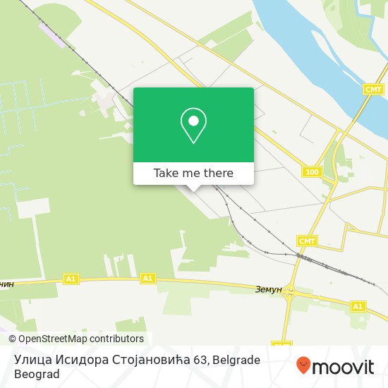 Улица Исидора Стојановића 63 mapa