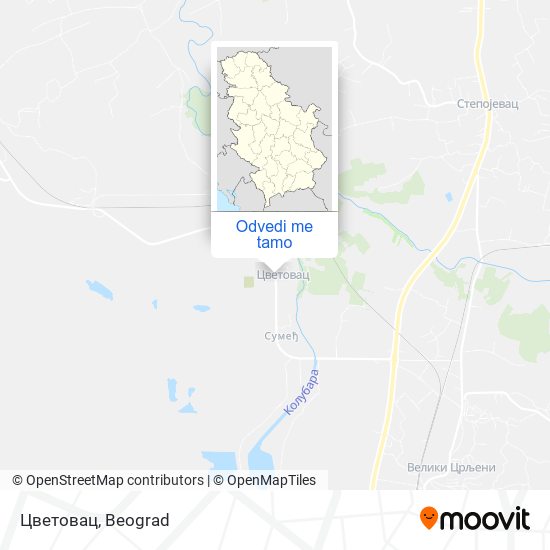 Цветовац mapa
