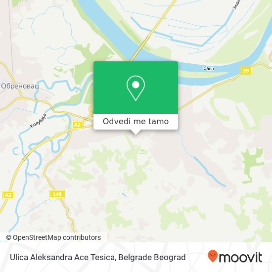 Ulica Aleksandra Ace Tesica mapa