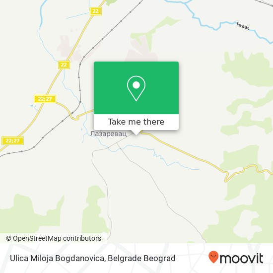 Ulica Miloja Bogdanovica mapa