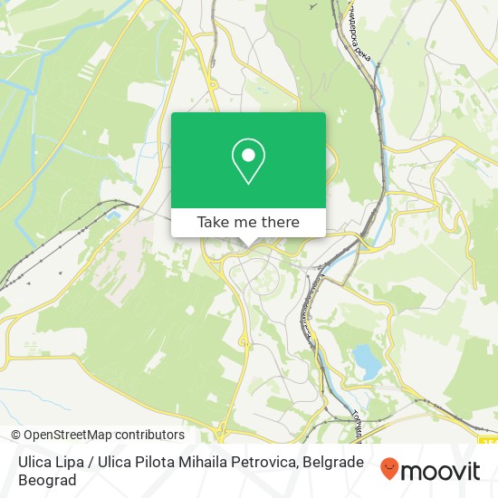 Ulica Lipa / Ulica Pilota Mihaila Petrovica mapa