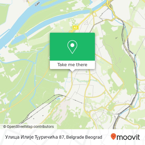 Улица Илије Ђуричића 87 mapa