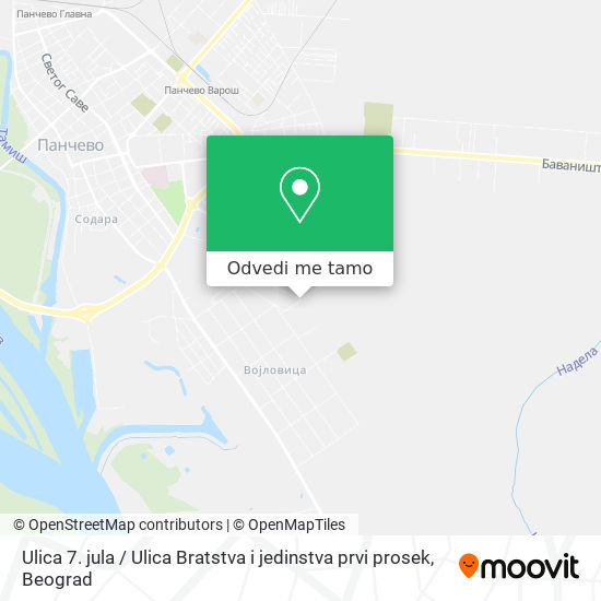 Ulica 7. jula / Ulica Bratstva i jedinstva prvi prosek mapa