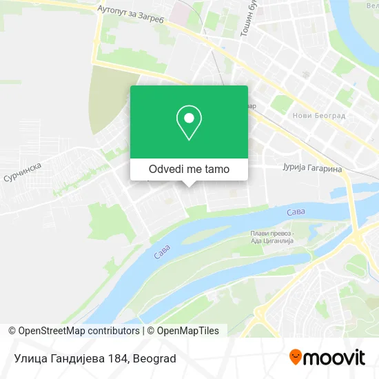 Улица Гандијева 184 mapa