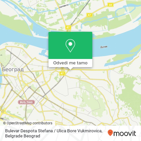 Bulevar Despota Stefana / Ulica Bore Vukmirovica mapa