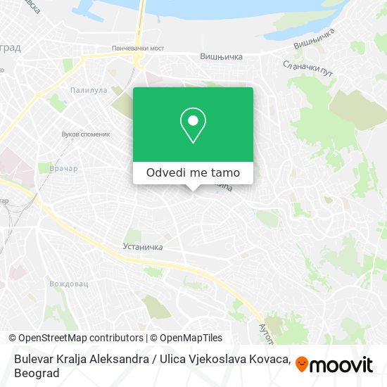 Bulevar Kralja Aleksandra / Ulica Vjekoslava Kovaca mapa