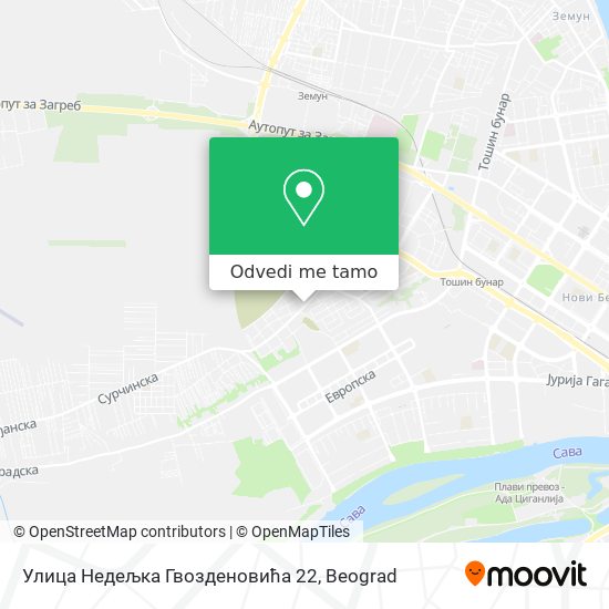 Улица Недељка Гвозденовића 22 mapa