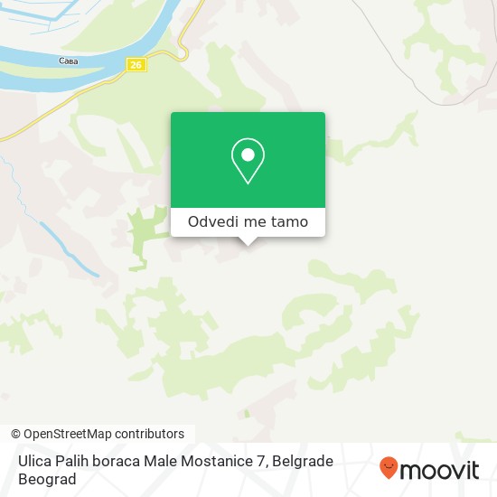 Ulica Palih boraca Male Mostanice 7 mapa