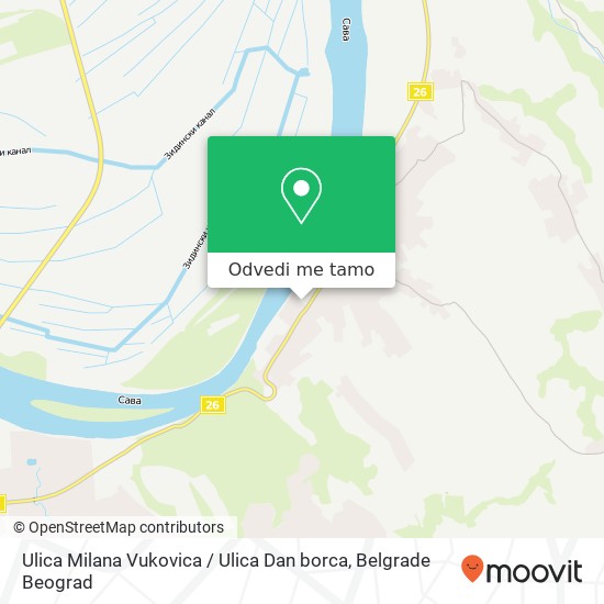 Ulica Milana Vukovica / Ulica Dan borca mapa