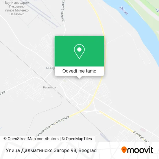 Улица Далматинске Загоре 98 mapa