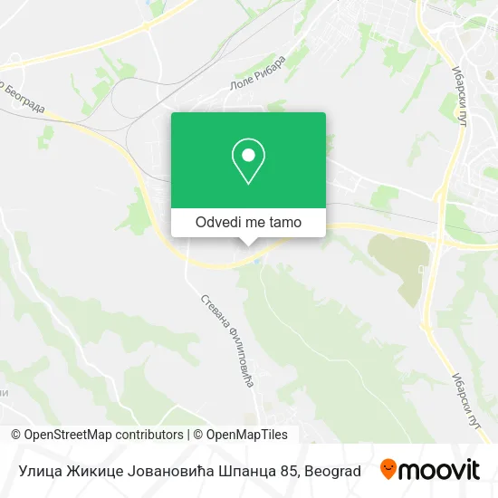 Улица Жикице Јовановића Шпанца 85 mapa