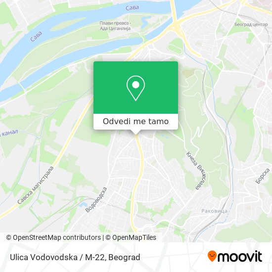Ulica Vodovodska / M-22 mapa