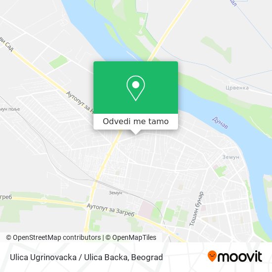 Ulica Ugrinovacka / Ulica Backa mapa