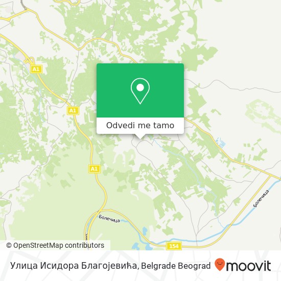 Улица Исидора Благојевића mapa