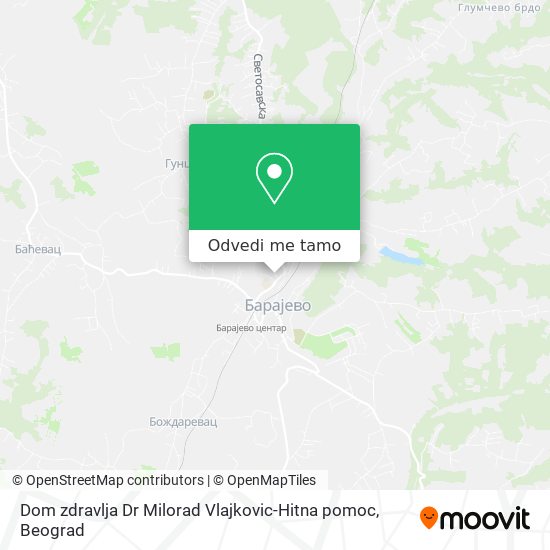 Dom zdravlja Dr Milorad Vlajkovic-Hitna pomoc mapa