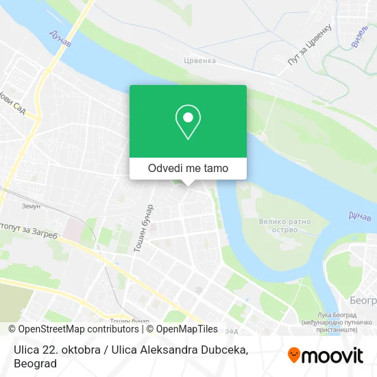 Ulica 22. oktobra / Ulica Aleksandra Dubceka mapa