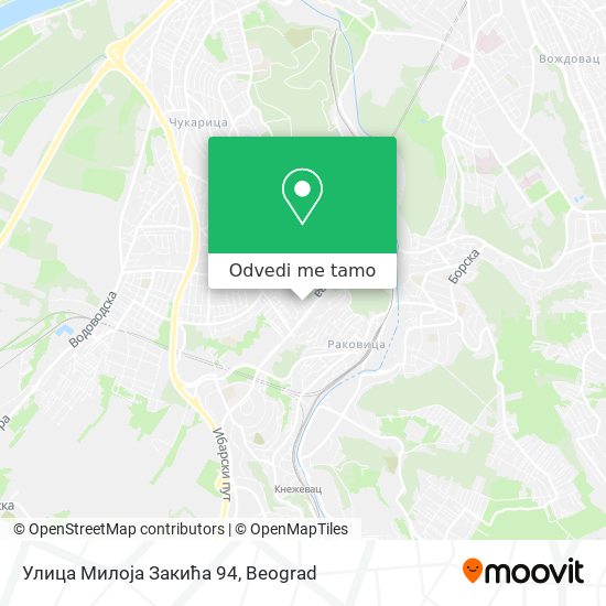 Улица Милоја Закића 94 mapa