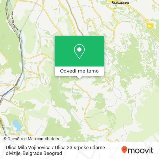 Ulica Mila Vojinovica / Ulica 23 srpske udarne divizije mapa