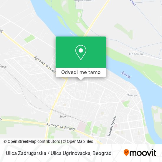 Ulica Zadrugarska / Ulica Ugrinovacka mapa