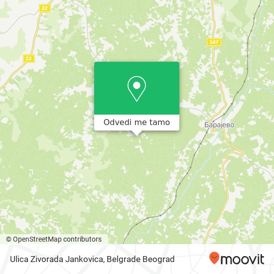 Ulica Zivorada Jankovica mapa