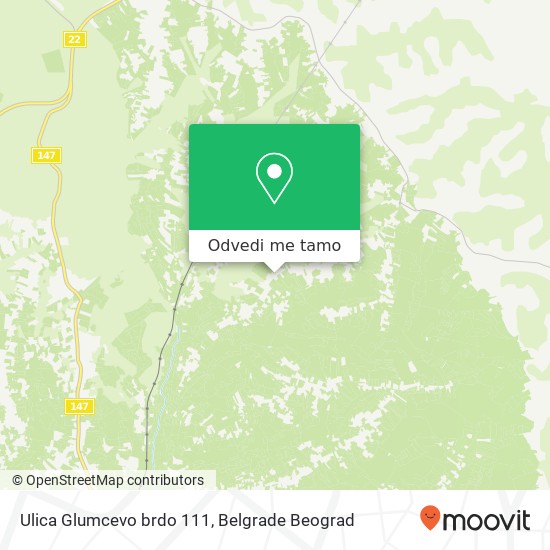 Ulica Glumcevo brdo 111 mapa