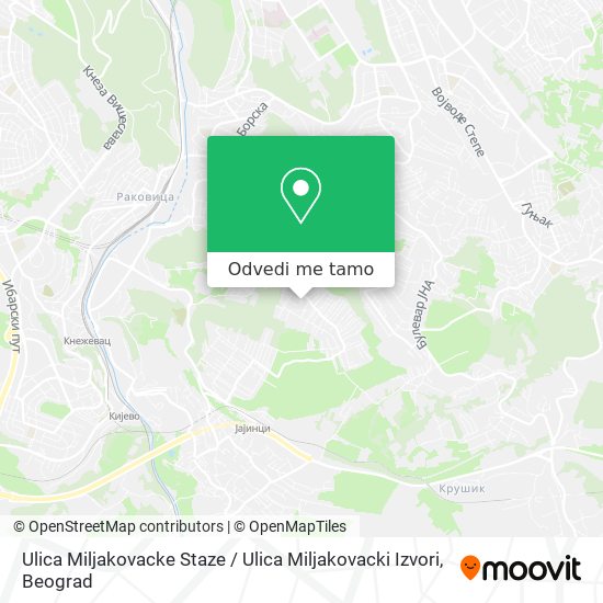 Ulica Miljakovacke Staze / Ulica Miljakovacki Izvori mapa