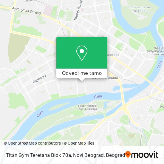 Titan Gym Teretana Blok 70a, Novi Beograd mapa