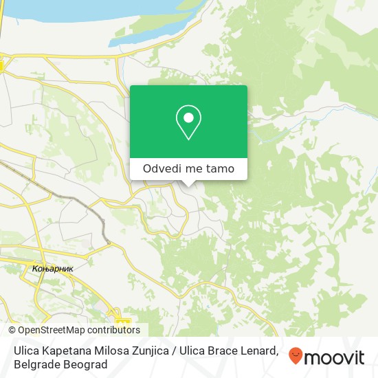 Ulica Kapetana Milosa Zunjica / Ulica Brace Lenard mapa