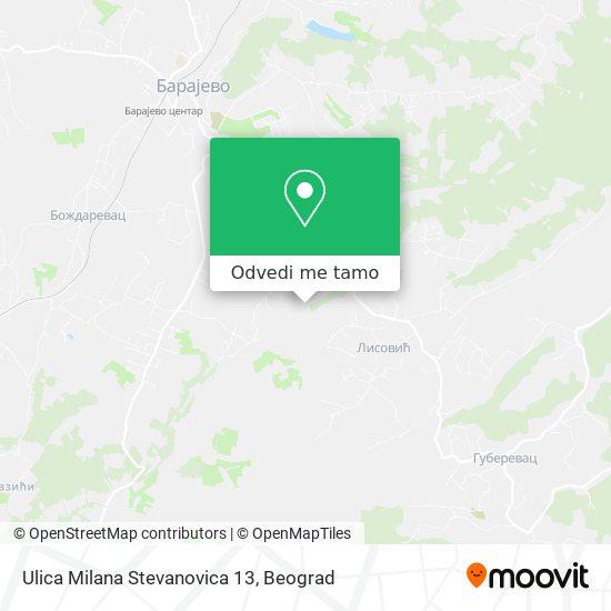 Ulica Milana Stevanovica 13 mapa