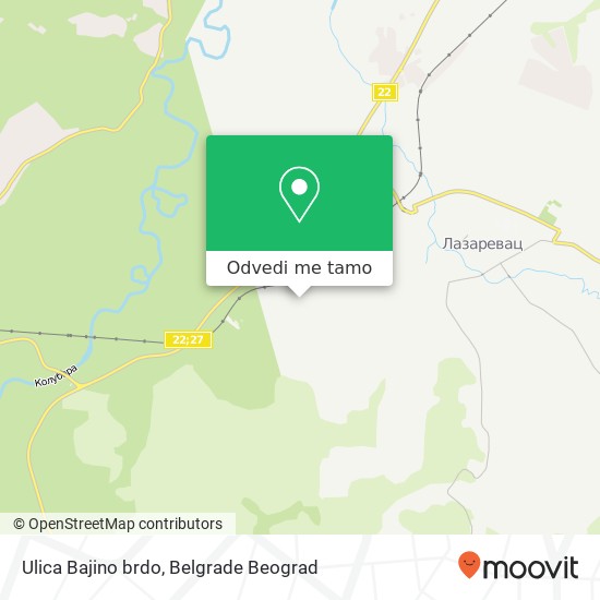 Ulica Bajino brdo mapa