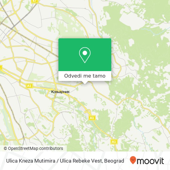 Ulica Kneza Mutimira / Ulica Rebeke Vest mapa